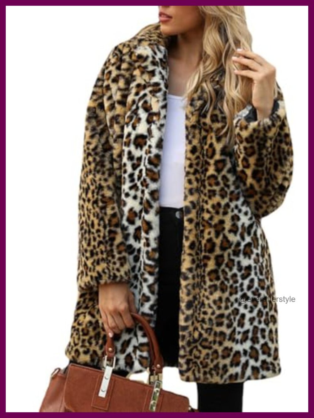 Womens Faux Fur Long Sleeve Lapel Overcoat with Pockets Winter Warm